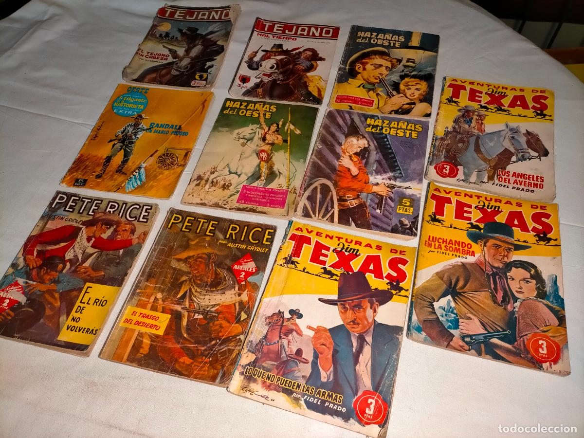 Gebrauchte B&uuml;cher: Lote 11 libros revistas novelas de vaqueros cowboys colecciones aventuras texas tejano peter rice