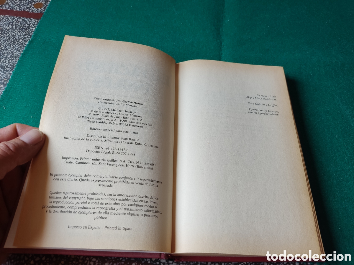 Libros de segunda mano: Libro El paciente ingl&eacute;s de Michael Ondaatje - Foto 2