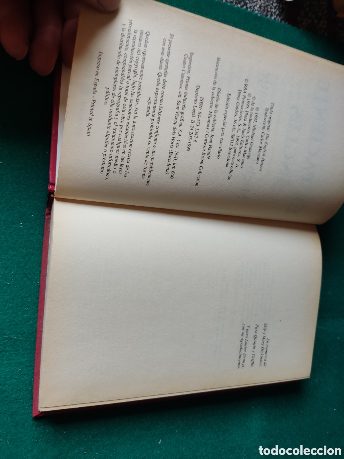 Libros de segunda mano: Libro El paciente ingl&eacute;s de Michael Ondaatje - Foto 2
