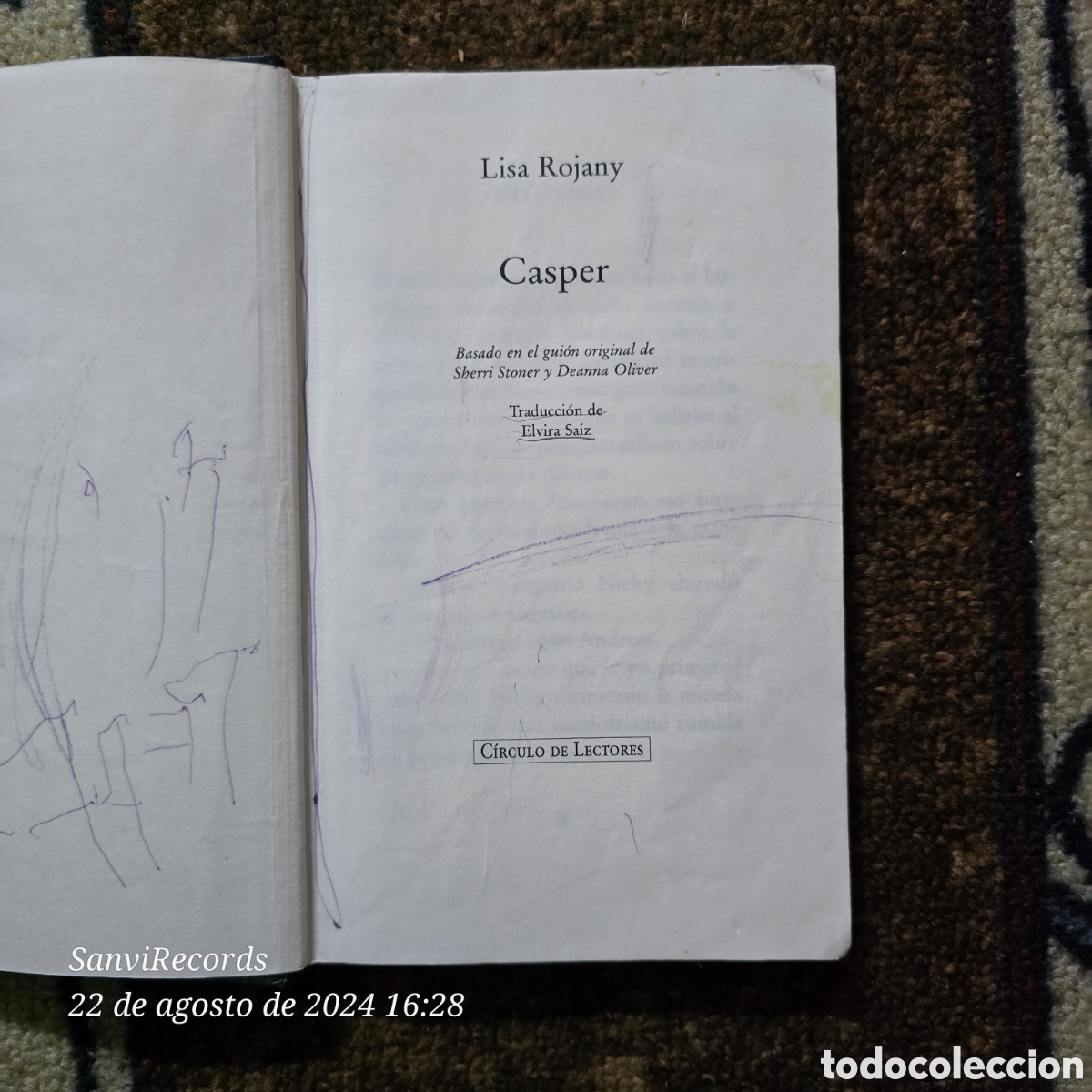 Libros de segunda mano: CASPER (LISA ROJANY) (C&Iacute;RCULO DE LECTORES) - Foto 3