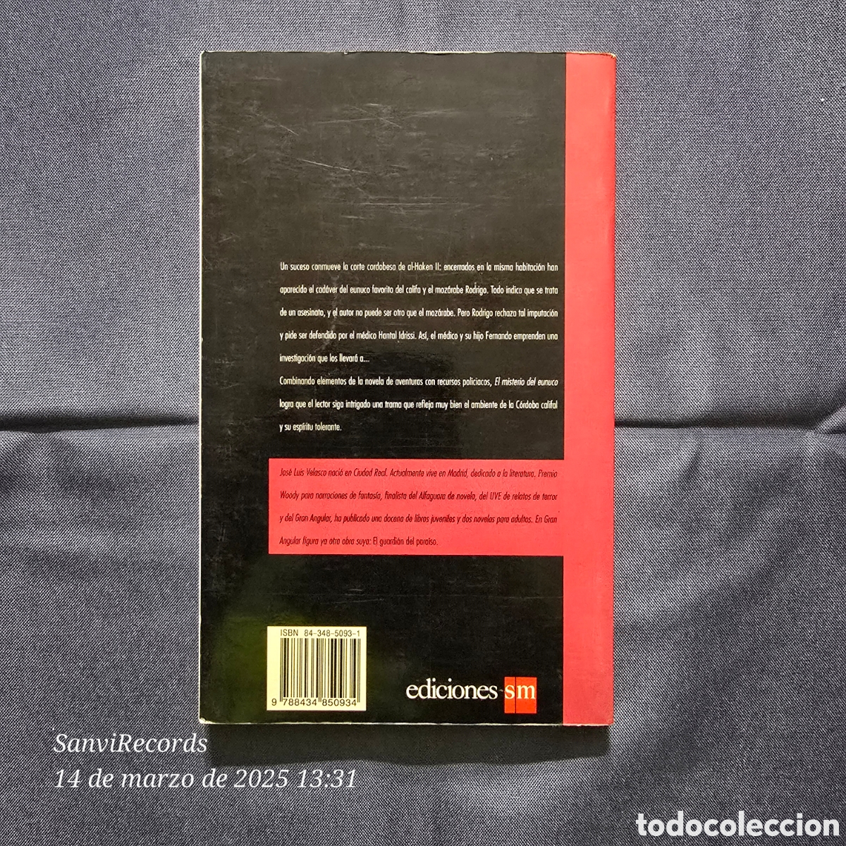Libros de segunda mano: EL MISTERIO DEL EUNUCO (JOS&Eacute; LUIS VELASCO) (SM, GRAN ANGULAR) - Foto 2