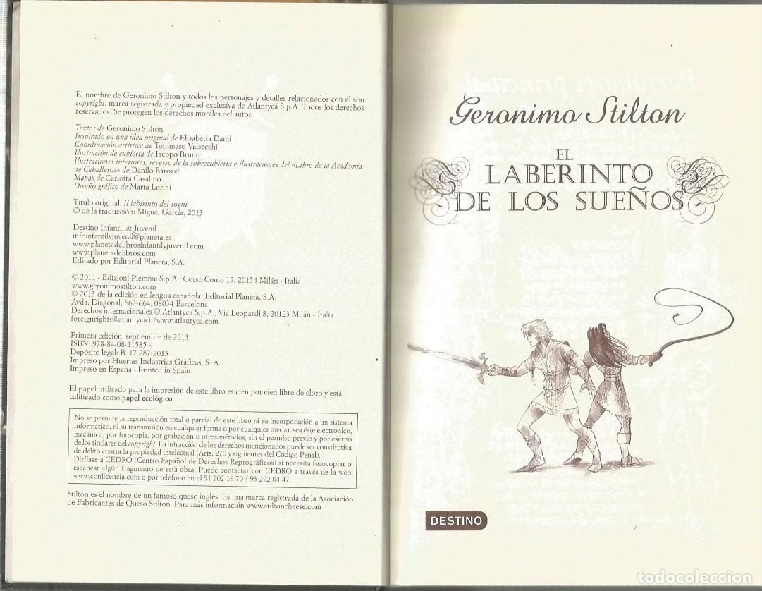 Libros de segunda mano: EL LABERINTO DE LOS SUE&Ntilde;OS - GERONIMO STILTON - Foto 3