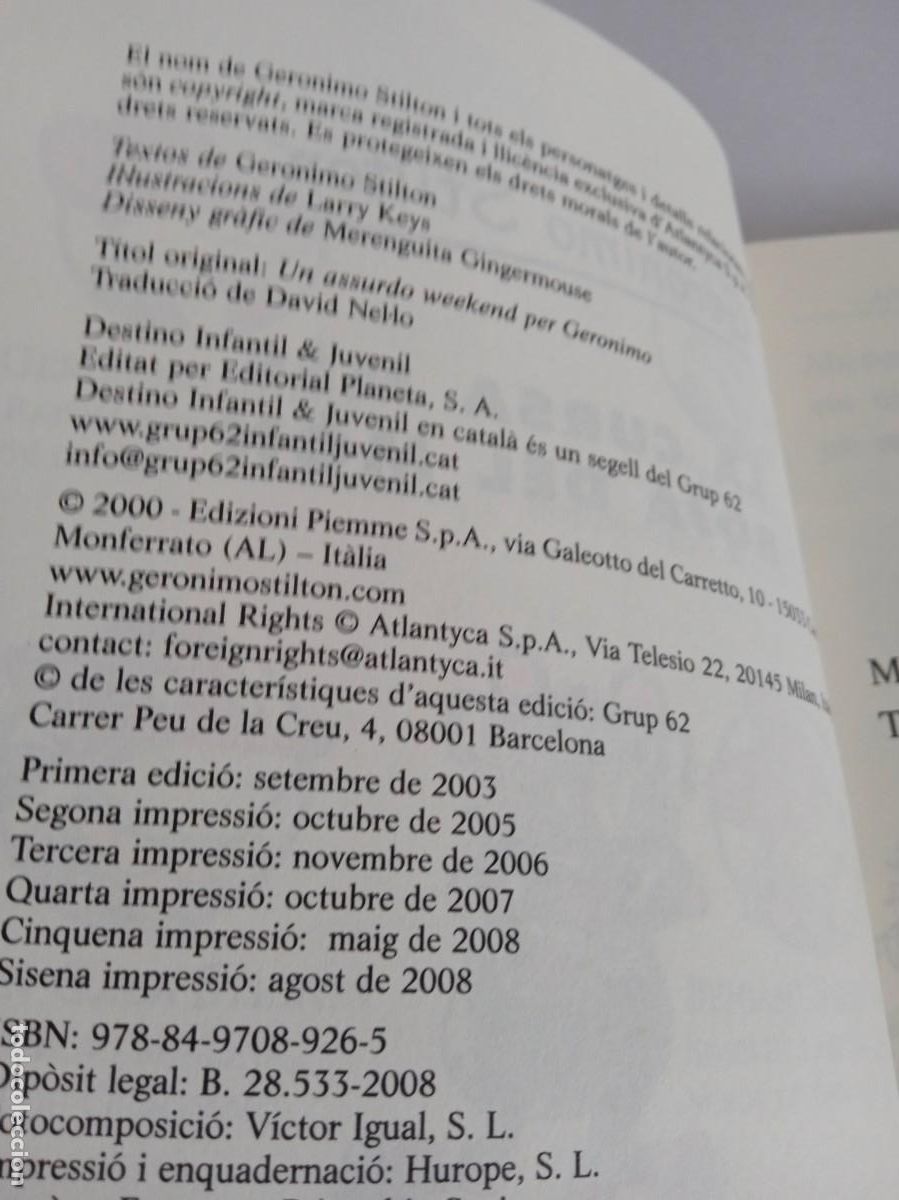 Libros de segunda mano: GERONIMO STILTON La cursa m&eacute;s boja del m&oacute;n - Foto 5