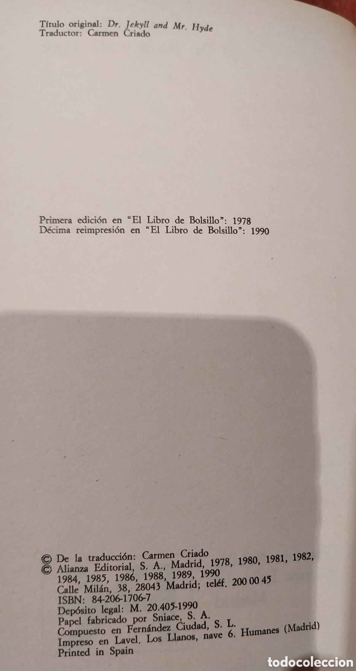 Libros de segunda mano: Novela &rdquo;El Dr. Jekyll y Mr. Hyde&rdquo; - Foto 4