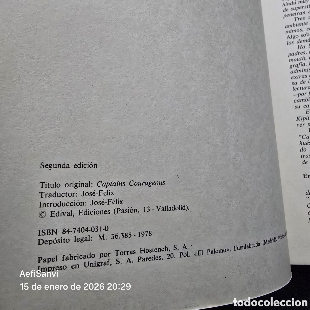 Libros de segunda mano: CAPITANES INTREPIDOS (RUDYARD KIPLING) (EDIVAL) - Foto 3