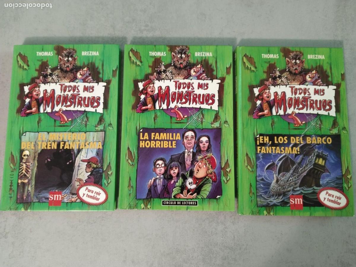 Libri di seconda mano: LOTE 3 TOMOS TODOS MIS MONSTRUOS 1 7 9, FAMILIA HORRIBLE BARCO FANTASMA SM CIRCULO THOMAS BREZINA
