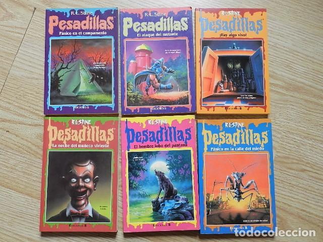 Libros de segunda mano: PESADILLAS 10 17 22 25 31 35 Ataque mutante Hombre lobo pantano P&aacute;nico mu&ntilde;eco viviente... R.L. Stine