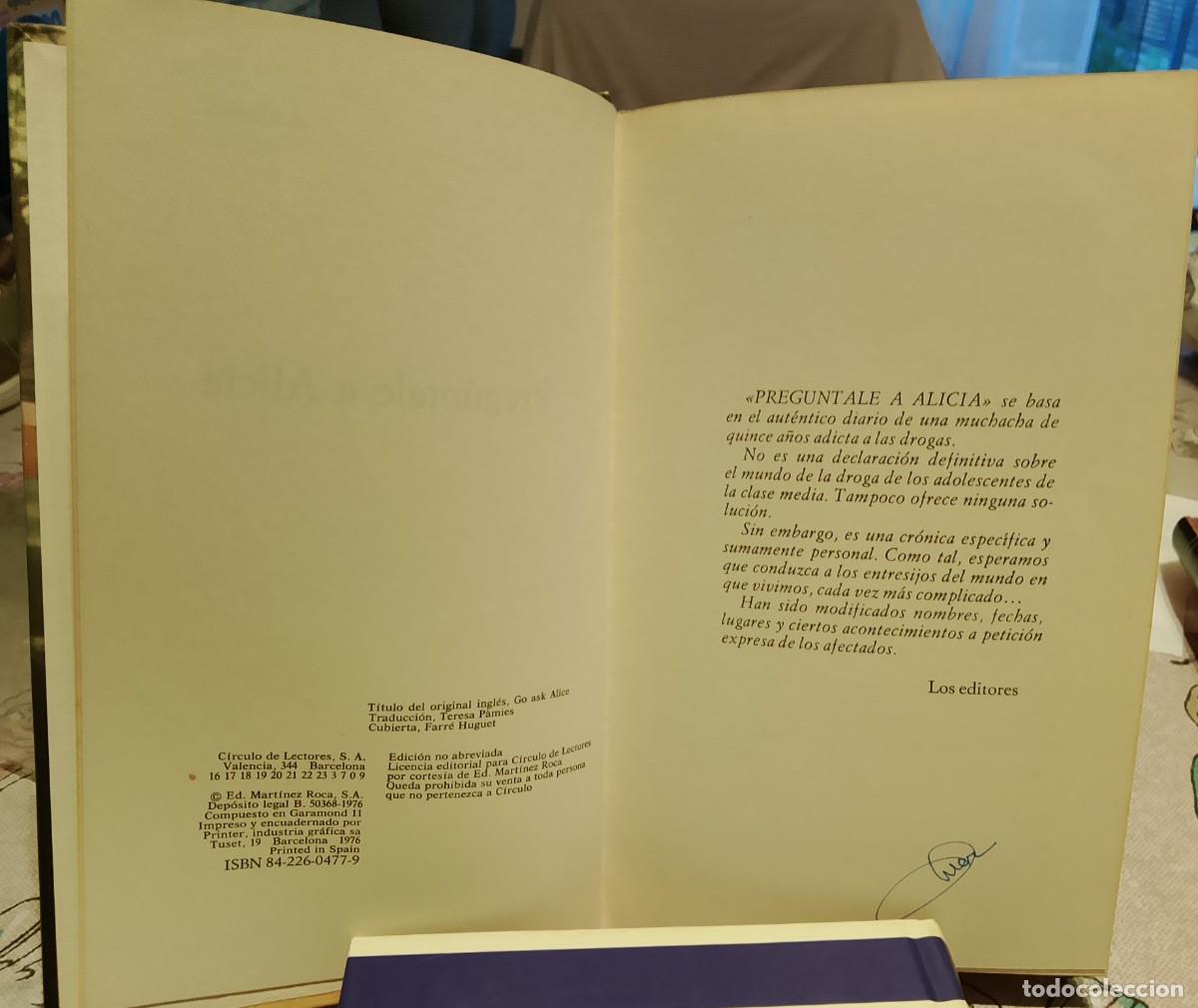 Libros de segunda mano: Preg&uacute;ntale a Alicia. An&oacute;nimo. - Foto 3
