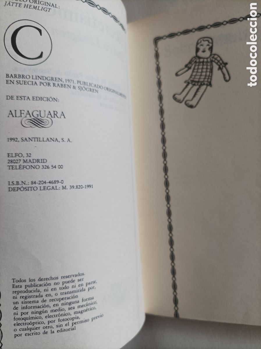 Libros de segunda mano: Secret&iacute;simo / Barbro Lindgren - Foto 3