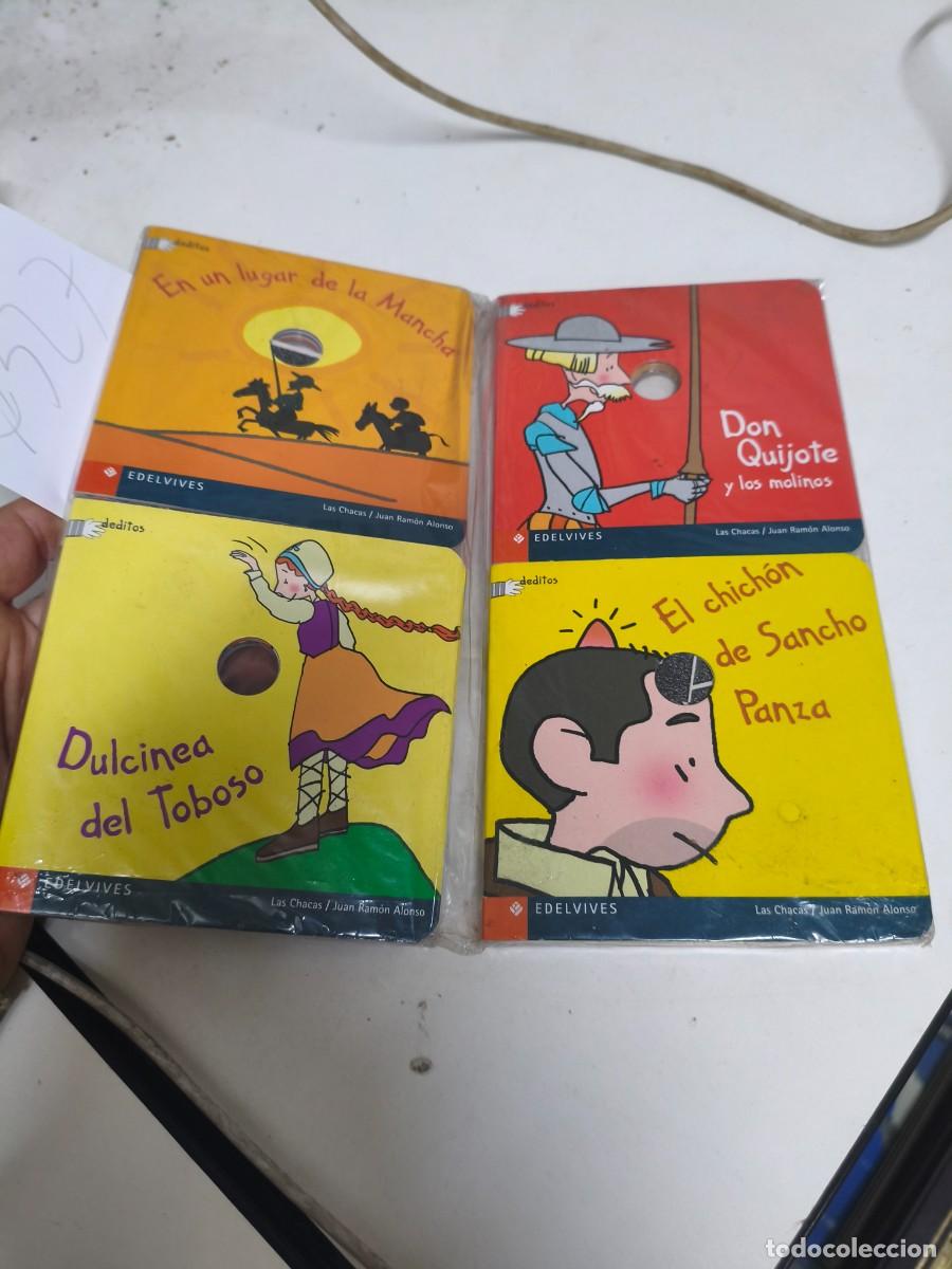 Libros de segunda mano: EN UN LUGAR DE LA MANCHA Y DON QUIJOTE DE LOS MOLINOS. DULCINEA SANCHO PANZA DEDITOS. EDELVIVES