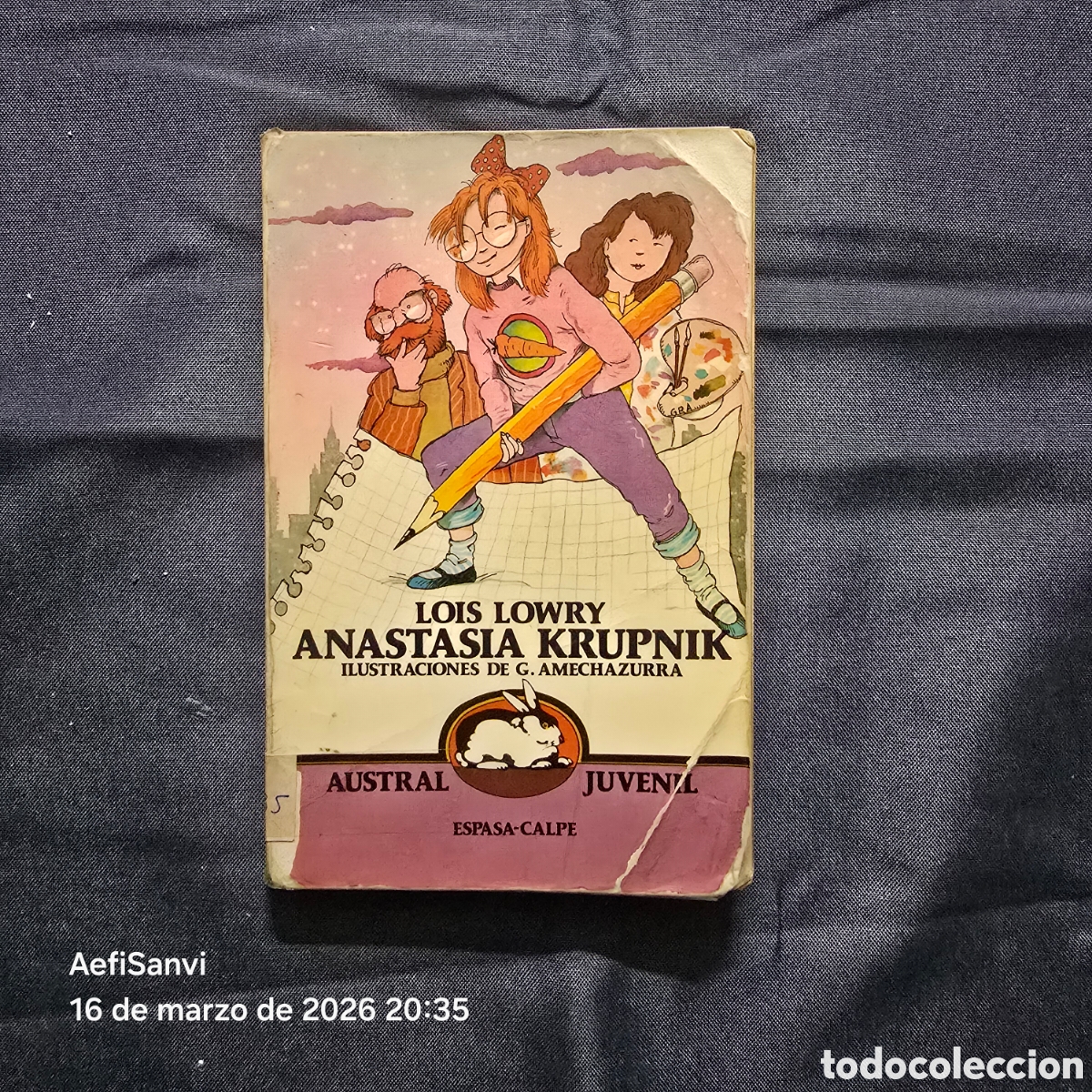 Libros de segunda mano: ANASTASIA KRUPNIK (LOIS LOWRY) (AUSTRAL JUVENIL, ESPASA-CALPE)