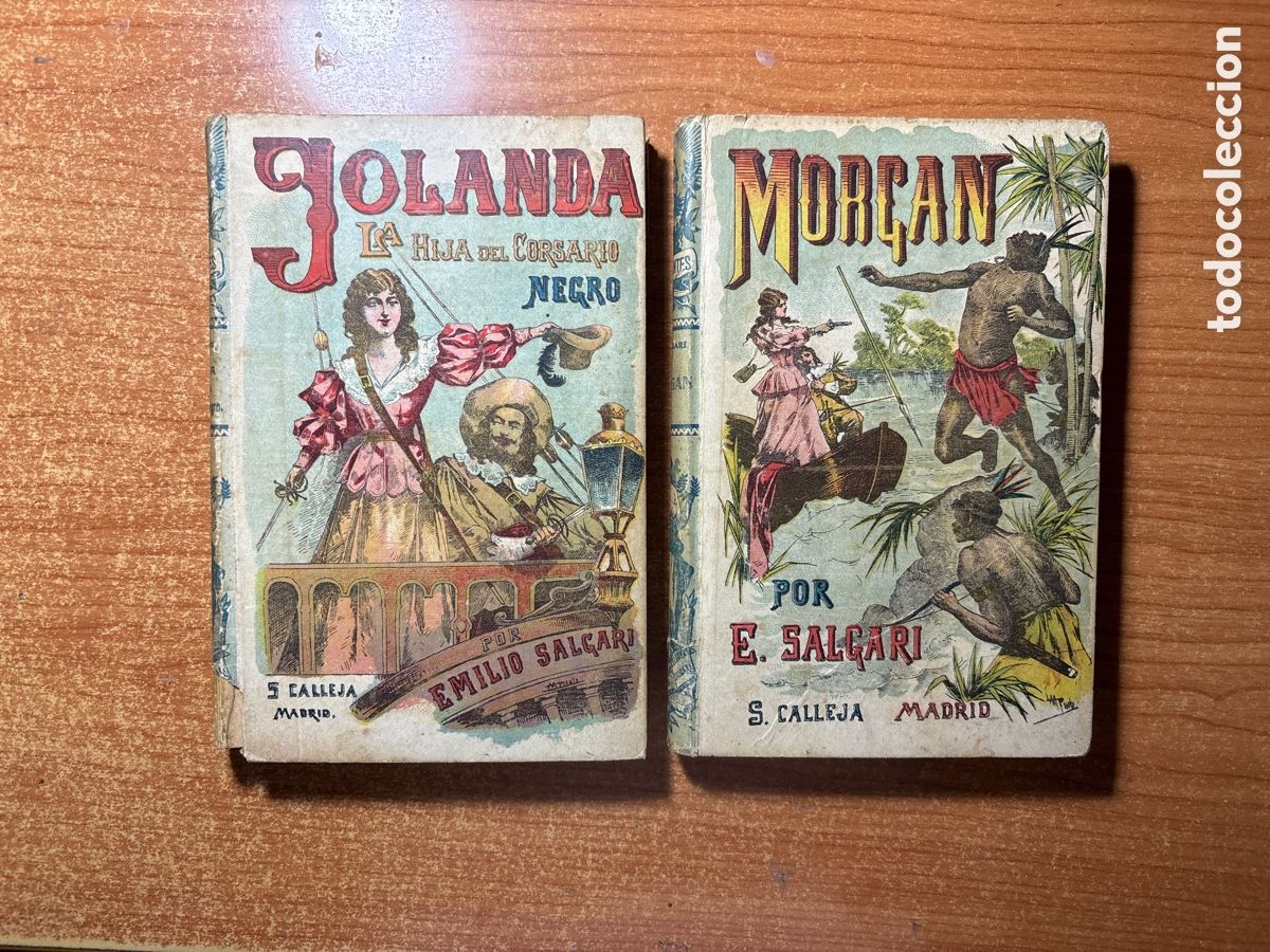 Libros de segunda mano: YOLANDA LA HIJA DEL CORSARIO NEGRO Y MORGAN EMILIO SALGARI DOS VOLUMENES COMPLETA SATURNINO CALLEJA