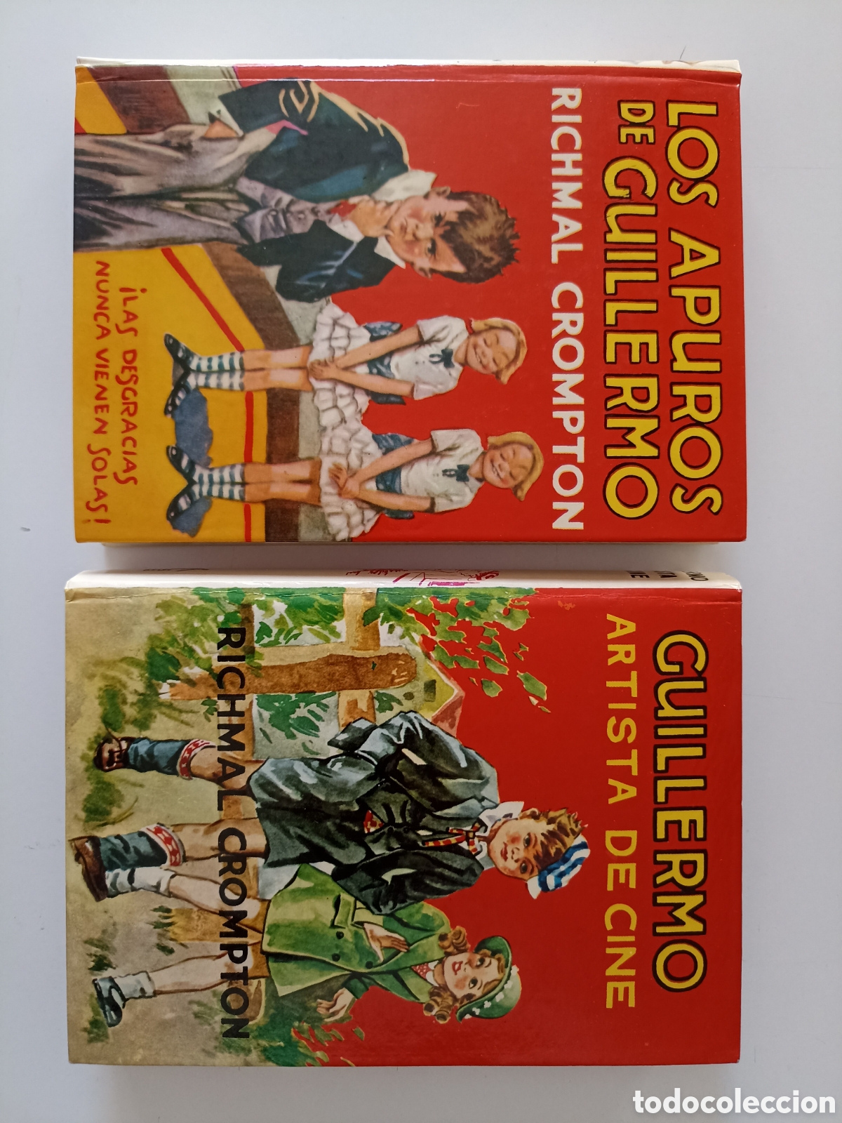 Libros de segunda mano: Lote 2 x Richmal Crompton - Los apuros de Guillermo / Artista de cine (Molino, 1979/80) + recorte