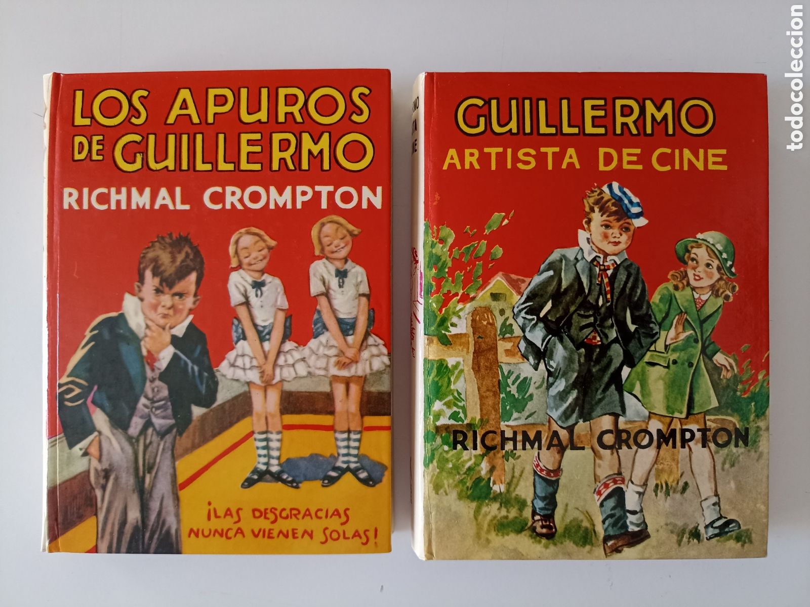 Libros de segunda mano: Lote 2 x Richmal Crompton - Los apuros de Guillermo / Artista de cine (Molino, 1979/80) + recorte