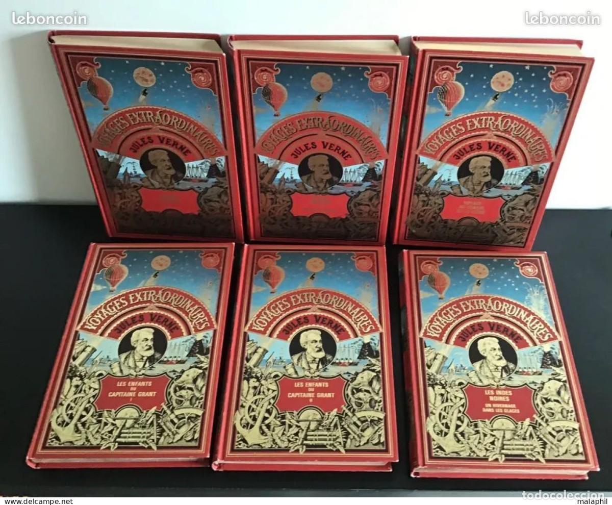 Libros de segunda mano: Brad&eacute; JULES VERNE 24 VOLUMES RELIES - Les voyages extraordinaires - 22 KG !!!!