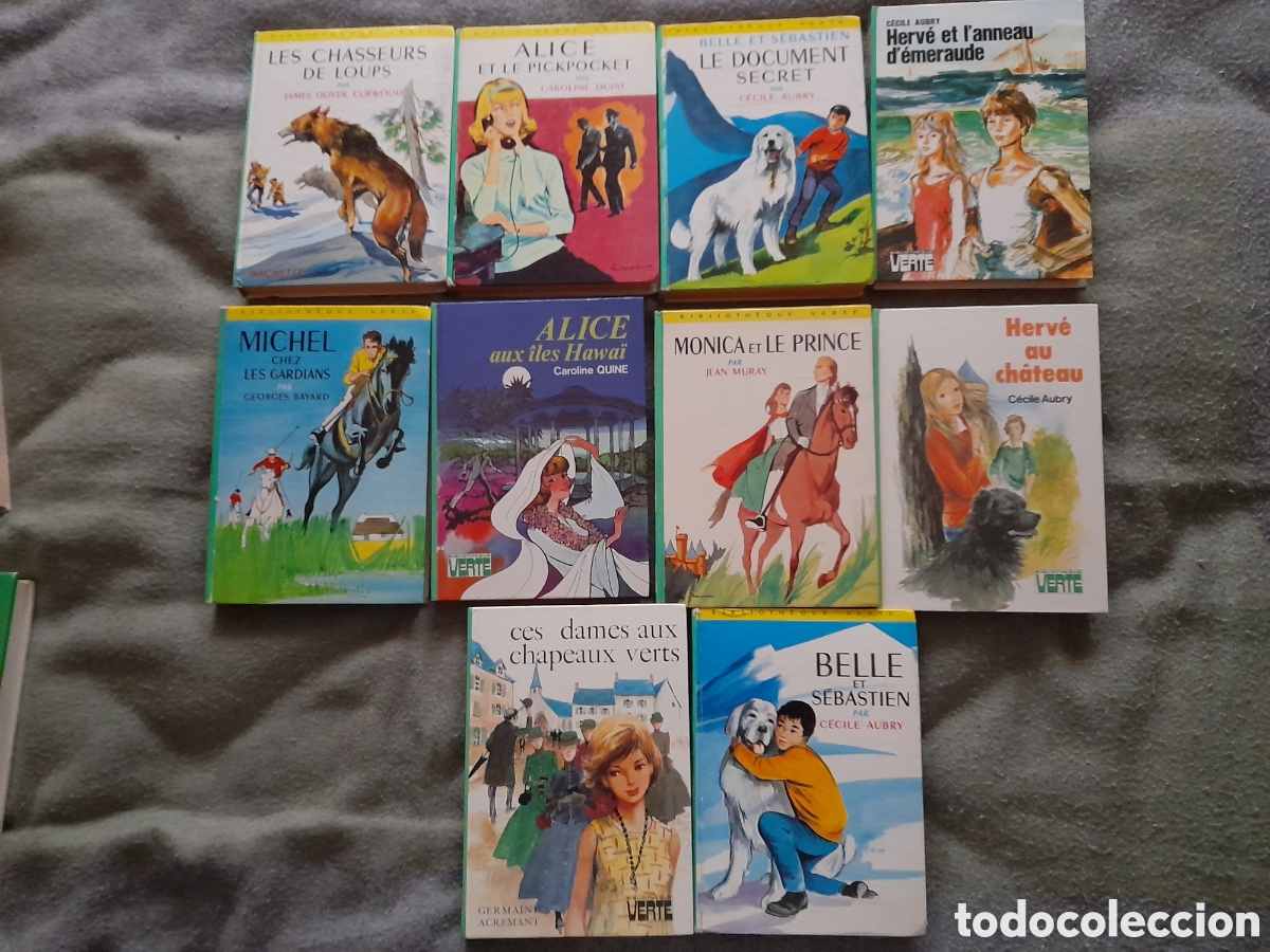 Livros em segunda m&atilde;o: Colecci&oacute;n de libros antiguos de aventuras, biblioteca verde de la editorial HACHETE, en franc&eacute;s