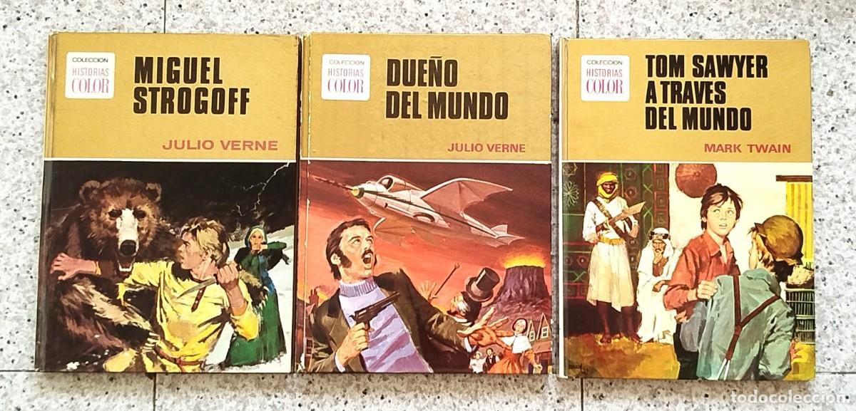 Libros de segunda mano: LOTE X 3 . HISTORIAS COLOR . EDITORIAL BRUGUERA . -JULIO VERNE (1978) MARK TWAIN (1974)