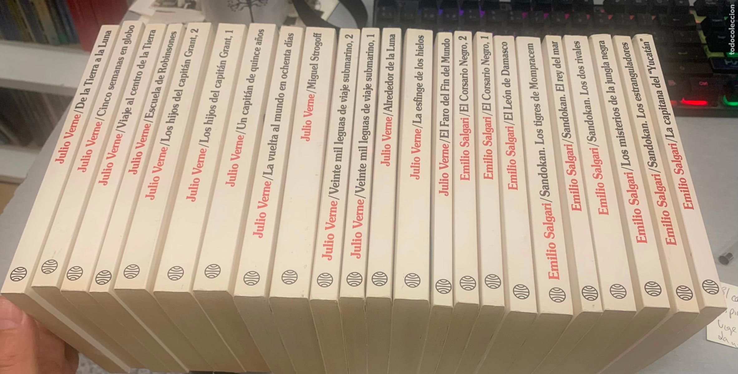 Libros de segunda mano: CL&Aacute;SICOS JUVENILES PLANETA / JULIO VERNE - EMILIO SALGARI / LOTE 23 LIBROS / PLANETA 1987