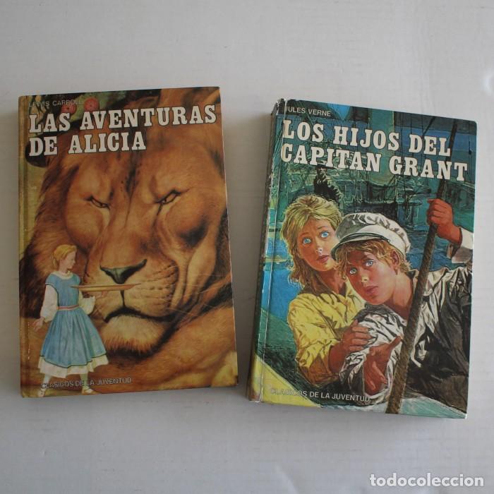 Second hand books: LOTE 2 LIBROS CLASICOS DE LA JUVENTUD LOS HIJOS DEL CAPITAN GRANT, LAS AVENTURAS DE ALICIA. ALFREDO