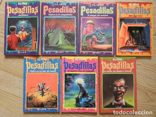 Libri di seconda mano: PESADILLAS 8 10 17 22 25 31 35 Ataque mutante Hombre lobo pantano P&aacute;nico mu&ntilde;eco viviente R.L. Stine