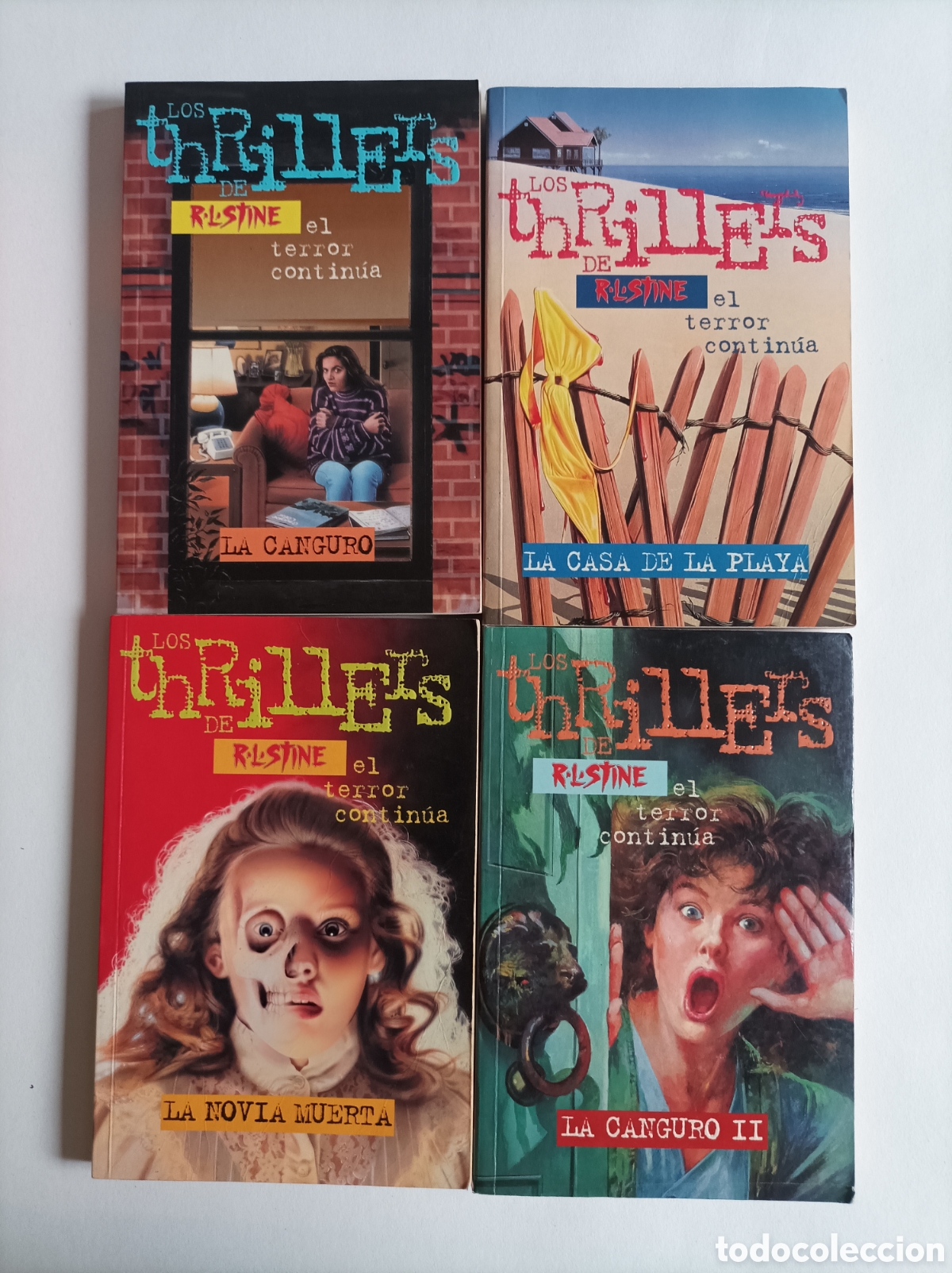 Libros de segunda mano: Los thrillers de R L Stine. El terror contin&uacute;a. 4 libros. N&uacute;meros: 1, 2, 4 y 5