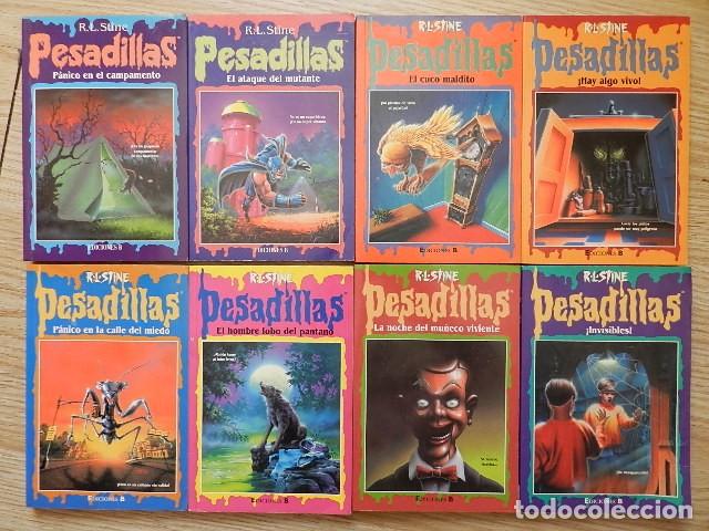 Libros de segunda mano: PESADILLAS 8 10 17 20 22 25 31 35 Mutante Hombre lobo pantano P&aacute;nico mu&ntilde;eco viviente R.L. Stine