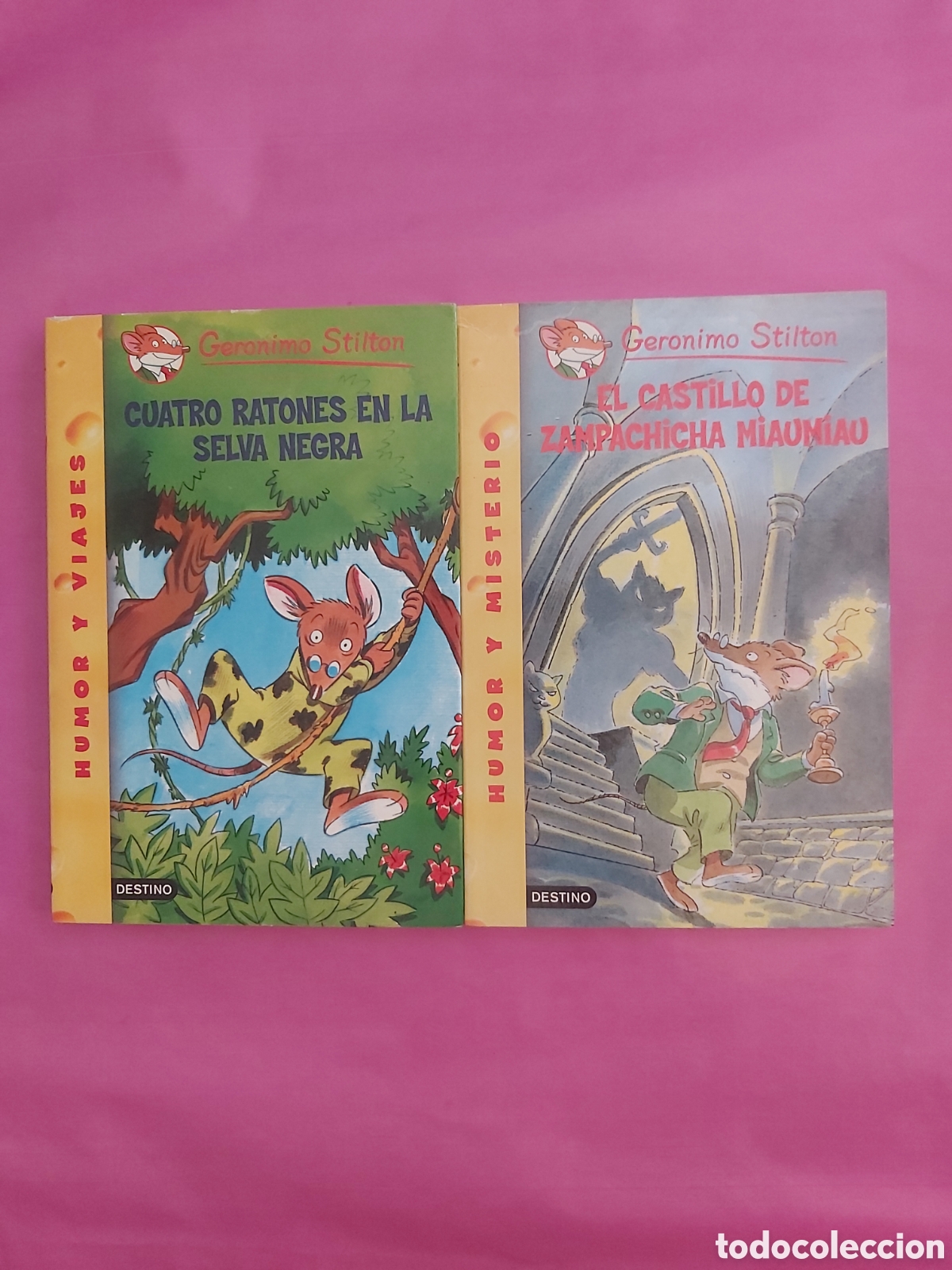 Libros de segunda mano: CUATRO RATONES EN LA SELVA NEGRA EL CASTILLO DE ZAMPACHICHA MIAUMIAU GERONIMO STILTON DESTINO