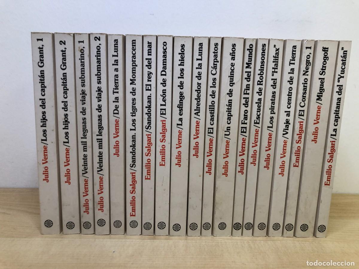 Libros de segunda mano: Lote 17 Libros Cl&aacute;sicos Juveniles Julio Verne y Emilio Salgari Ediciones Forum Planeta 1987