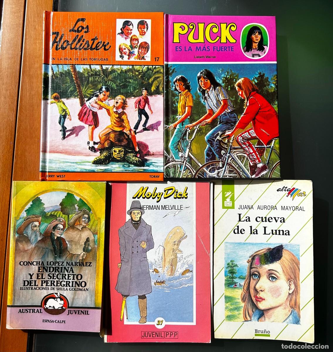 Libros de segunda mano: LOTE 5 LIBROS JUVENILES: HOLLISTER 17, PUCK (TORAY), ENDRINA, MOBY DICK, LA CUEVA DE LA LUNA
