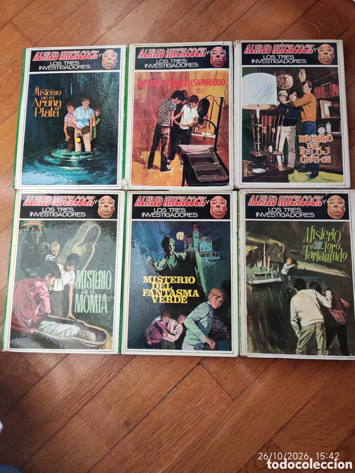 Libros de segunda mano: Lote 6 joyas 1&ordf; edicion 1968-69 Los Tres Investigadores - Loro, Momia, Fantasma, Tesoro, Ara&ntilde;a, Relo