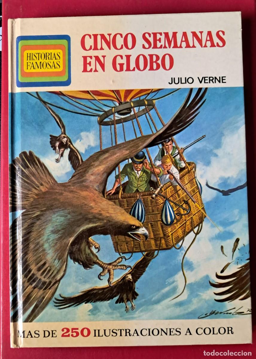 Libros de segunda mano: Cinco semanas en globo de Julio Verne. Pimera edicion de Historias Famosas, Bruguera 1975.