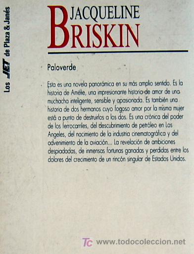 Libros de segunda mano: PALOVERDE -  JACQUELINE BRISKIN - Foto 2
