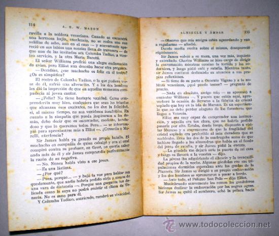 Libros de segunda mano: A.E.W. MASON: ALMIZCLE Y AMBAR. - Foto 2