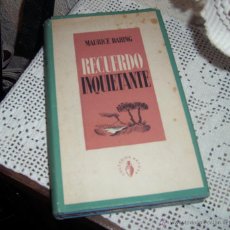 Libros de segunda mano: LIBRO RECUERDO INQUIETANTE DE MAURICE BARING, EDICIONES ANFORA, AÑO 1942. Lote 346381108