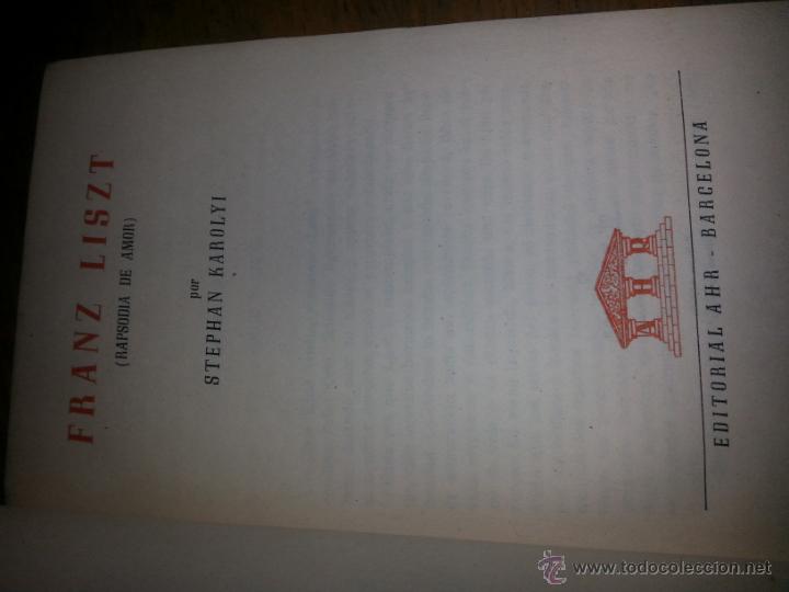 Libros de segunda mano: FRANZ LISZT - Foto 2