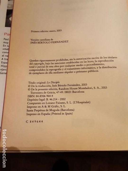 Libros de segunda mano: EL DISC&Iacute;PULO - PAUL BOURGET - Ed. Debate - Foto 3