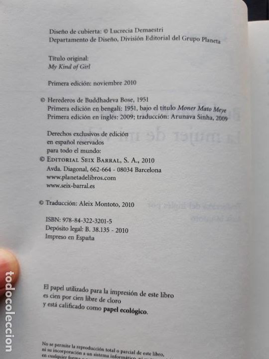 Libros de segunda mano: La mujer de mi vida Buddhadeva Bose - Foto 3