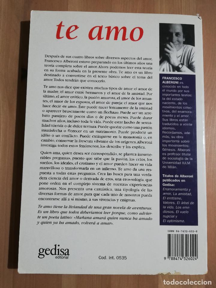 Libros de segunda mano: TE AMO (FRANCESCO ALBERONI) - Foto 7