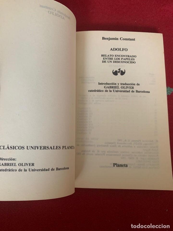 Libros de segunda mano: Adolfo. Benjam&iacute;n Constant. - Foto 4