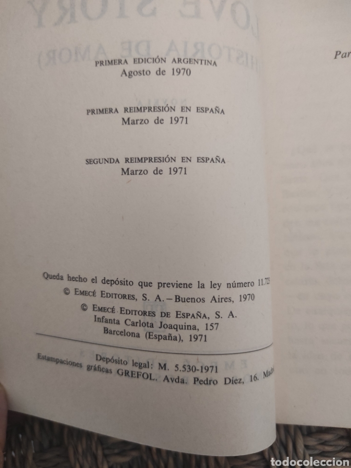 Libros de segunda mano: Love Story. Libro 1971 - Foto 2