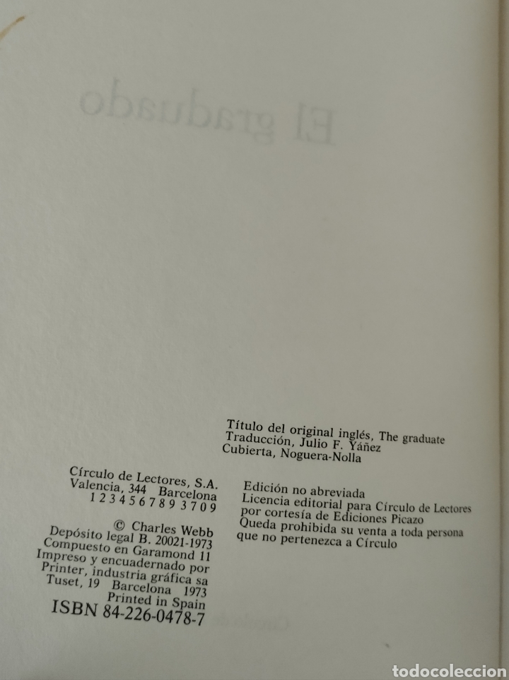 Libros de segunda mano: El Graduado. Charles Webb - Foto 3