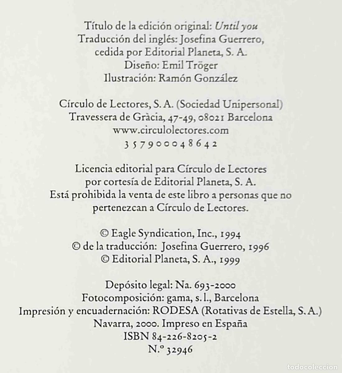 Libros de segunda mano: Cuando t&uacute; llegaste (Judith McNaught) C&iacute;rculo de lectores - Foto 2