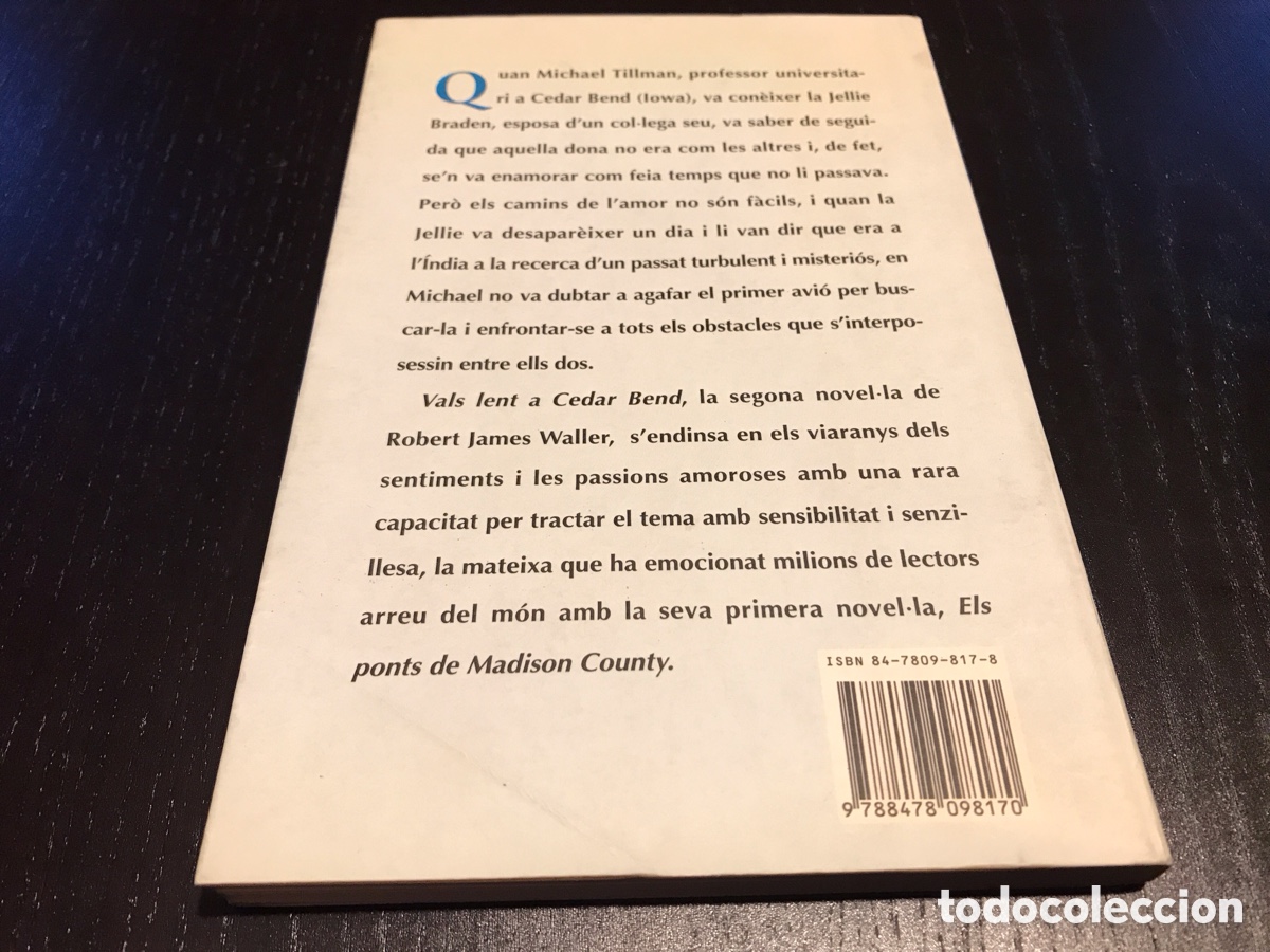 Libros de segunda mano: Libro Vals lent a Cedar Bend de Robert James Waller - Foto 2