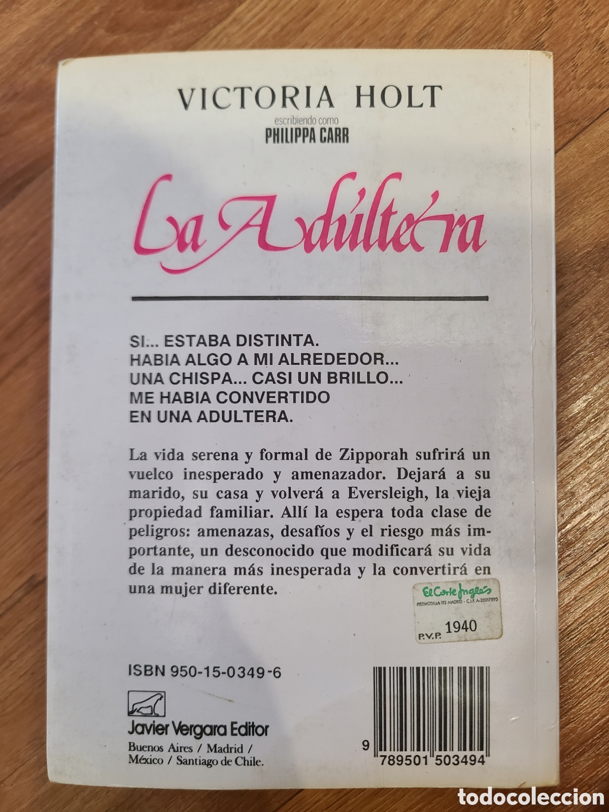 Libros de segunda mano: La ad&uacute;ltera de V. Holt Philippa Carr - Foto 2