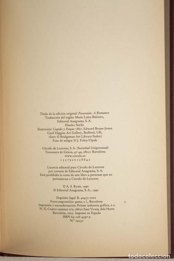 Libros de segunda mano: Posesi&oacute;n - A. S. Byatt - Foto 3