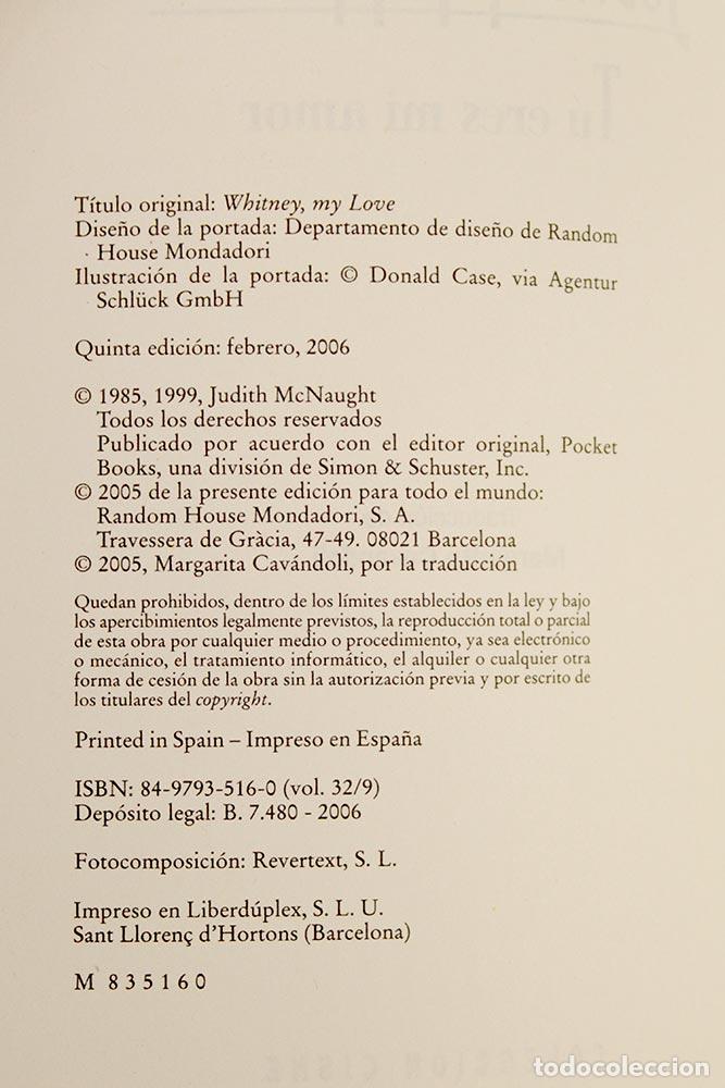 Libros de segunda mano: T&uacute; eres mi amor - Judith McNaught - Foto 4