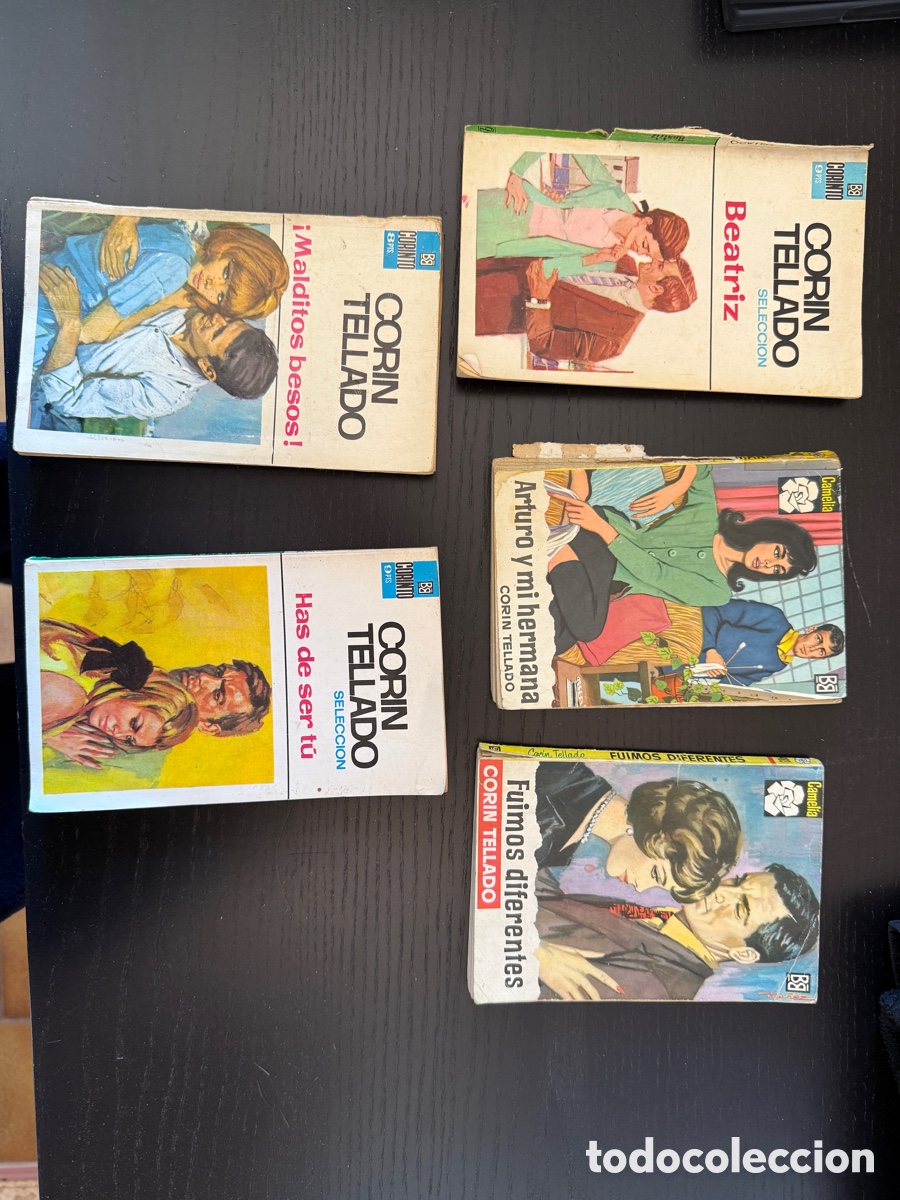 Libros de segunda mano: Lote Cor&iacute;n Tellado vintage 5 novelas rom&aacute;nticas antiguas