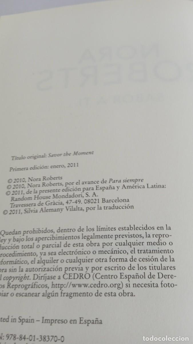 Libros de segunda mano: SABOR A TI Nora Roberts - Foto 5