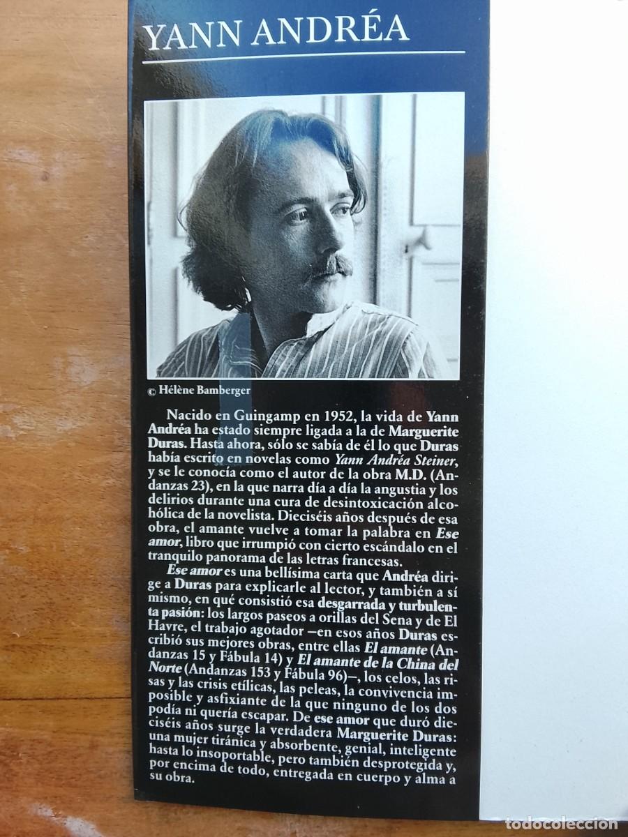 Libros de segunda mano: Ese amor. Yann Andr&eacute;a - Foto 2
