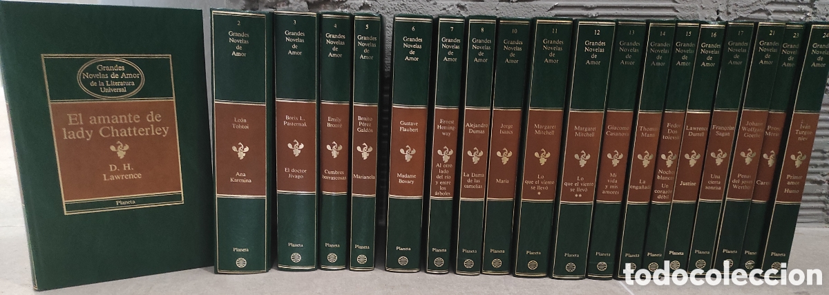 Libros de segunda mano: Grandes novelas de amor de la Literatura universal. Ed. Planeta 1984. Lote de 19 libros